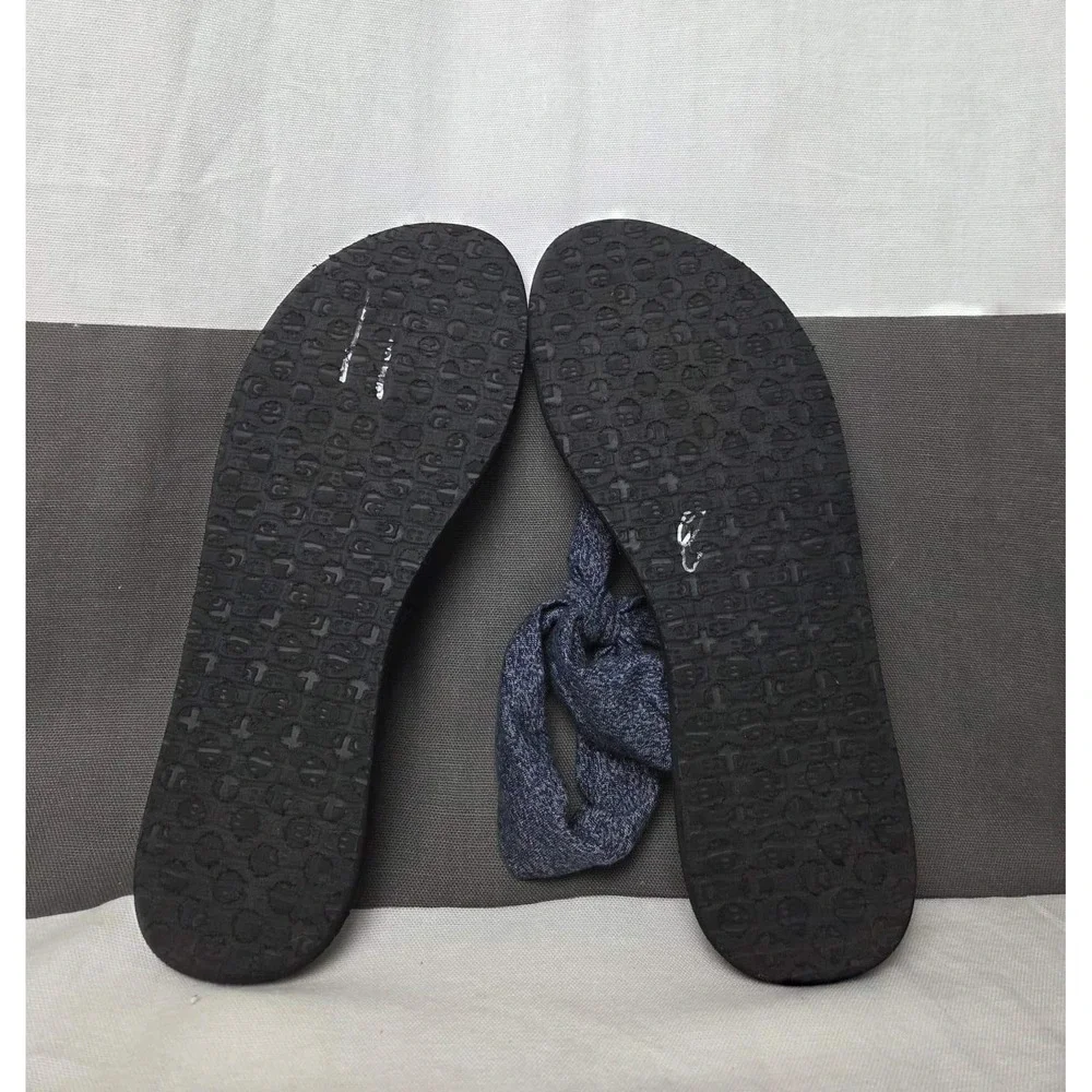 Sanuk Yoga Sling 2‎ Blue Heathered Knit Yoga Mat Footbed Sandals 1103948 Mens 8